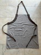 Keukenschort grijs met bruine afwerking , Ophalen of Verzenden, Gebruikt, Grijs, Schort