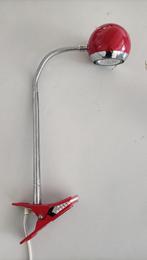 retro klem lampje rode bureaulamp bol jaren 60 design, Ophalen of Verzenden, Zo goed als nieuw, Metaal, Minder dan 50 cm
