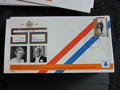 Nederland 1987 50 j Kon. Juliana & Pr. Bernhard ORANJE, Postzegels en Munten, Brieven en Enveloppen | Nederland, Envelop, Ophalen of Verzenden