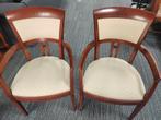 Twee stoelen hout + stof, Huis en Inrichting, Stoelen, Ophalen, Hout, Twee, Bruin