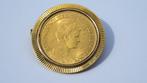 Gouden tientje Wilhelmina 1913 munt als hanger of broche, Ophalen, Goud, Koningin Wilhelmina, Losse munt