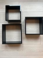 Wandkubussen wandplanken zwart lak, Ophalen of Verzenden, Zo goed als nieuw