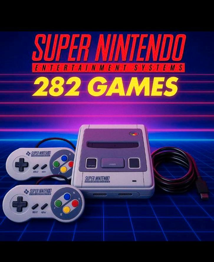 Super nintendo classic mini met uitbreiding, Spelcomputers en Games, Spelcomputers | Nintendo Super NES, Zo goed als nieuw, Met 2 controllers