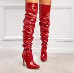 Rode lakleer dames overknee laarzen hoge laarzen lak leren, Verzenden, Nieuw, Rood, Hoge laarzen