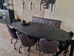 Eettafel zwart ovaal L230xB110H76, Huis en Inrichting, Tafels | Eettafels, Ophalen, Gebruikt, 100 tot 150 cm, 200 cm of meer