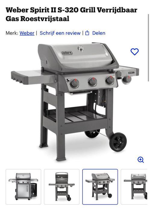 Weber Spirit II S-320 Grill Verrijdbaar Gas Roestvrijstaal, Tuin en Terras, Gasbarbecues, Nieuw, Ophalen