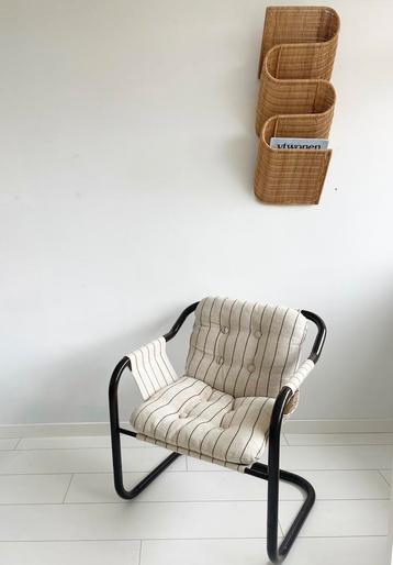 Vintage fauteuil met streep