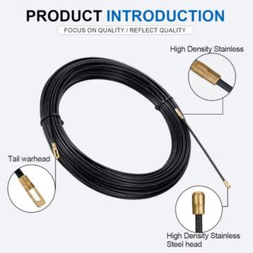 Trekveer 30meter Kabeltrekker Veerband Nylon Bedrading Zwart beschikbaar voor biedingen