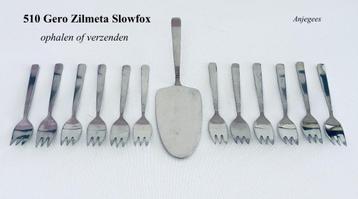 510 Gero Zilmeta Taartschep + 12 vorkjes € 17,50 Slowfox beschikbaar voor biedingen