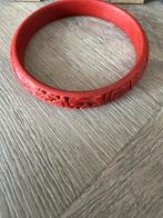 Chinees cinnaber lak armband jaren 70, Sieraden, Tassen en Uiterlijk, Armbanden, Overige materialen, Gebruikt, Verzenden, Vintage