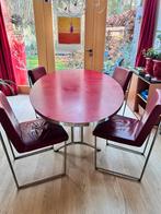 Rode tafel Dutch Seating Company model Tara ovaal, Huis en Inrichting, Tafels | Eettafels, Ophalen, Overige materialen, Gebruikt