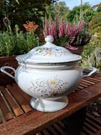 Prachtige antieke emaille soepterrine., Ophalen of Verzenden