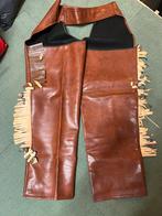 Carnaval cowboy over broek bruin nep leer one size (L/XL), Maat 52/54 (L), Carnaval, Ophalen of Verzenden, Kleding