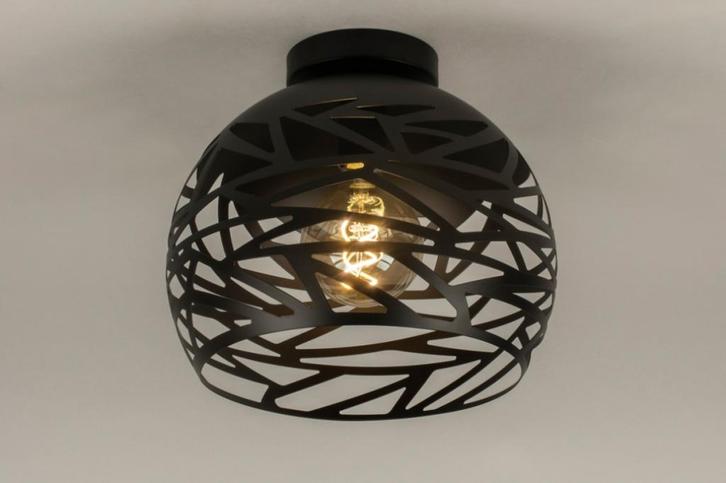 plafondlamp bol zwart hoekbank tafel slaapkamer bed hal lamp, Huis en Inrichting, Lampen | Plafondlampen, Nieuw, Metaal, Ophalen of Verzenden