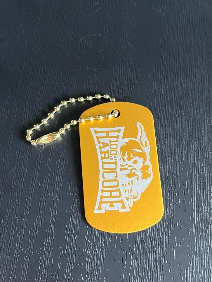 sleutelhanger 100% hardcore pitbull gabber muziek Goud, Verzamelen, Sleutelhangers, Nieuw, Merk, Ophalen of Verzenden