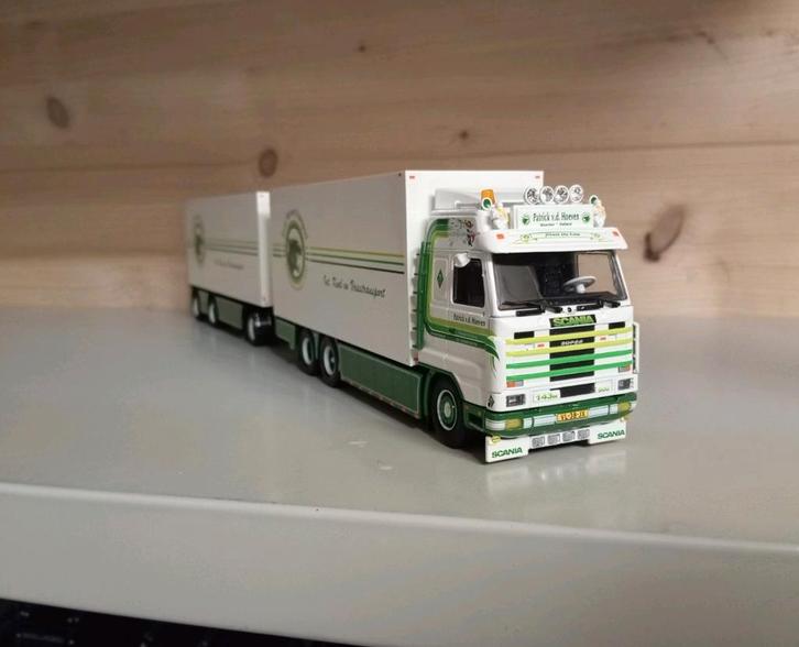 Scania 143 Patrick vd Hoeven combinatie Tekno, Hobby en Vrije tijd, Modelauto's | 1:50, Nieuw, Bus of Vrachtwagen, Tekno, Ophalen of Verzenden