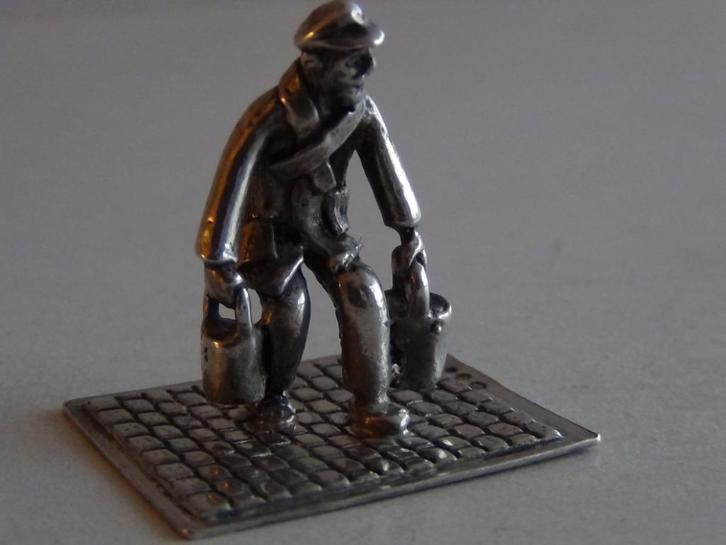 Miniatuur zilver CD4 visser + 2 emmers zilveren miniaturen, Antiek en Kunst, Antiek | Goud en Zilver, Zilver, Verzenden