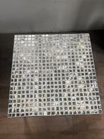 2 Mooie bijzettafel met mozaïek blad, Minder dan 45 cm, Gebruikt, Metaal of Aluminium, Vierkant