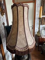 lampenkap vintage leer met franje, Gebruikt, Rond, Ophalen of Verzenden, 50 cm of meer