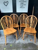4 vier hout houten windsor stijl stoel stoelen spijlen eiken, Huis en Inrichting, Stoelen, Zo goed als nieuw, Ophalen