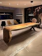 Boomstamtafel Suar watervaltafel rond organisch alle maten, Ophalen of Verzenden, Nieuw, Rechthoekig, 200 cm of meer