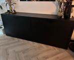Prachtig zwart dressoir van Goossens 208x80x45, Huis en Inrichting, Ophalen, Eikenhout, Zo goed als nieuw, 200 cm of meer