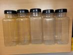5 x plastic potten.                Elk met zwarte draaidop., Verzamelen, Ophalen of Verzenden, Gebruikt