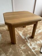 Eikenhouten bijzettafel, massief., Ophalen, Minder dan 55 cm, Rond, Zo goed als nieuw
