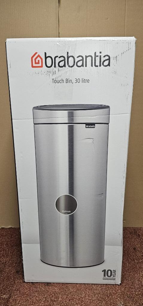 Brabantia Touch Bin Prullenbak  30 liter Platinum in doos, Huis en Inrichting, Woonaccessoires | Prullenbakken, Zo goed als nieuw