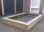 HOUTEN ZANDBAK MET DEKSEL 120X200 met worteldoek gemonteerd, Kinderen en Baby's, Speelgoed | Buiten | Zandbakken, Nieuw, Ophalen