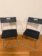 Zwarte klapstoelen - set van 2, Ophalen, Kunststof, Twee, Zwart