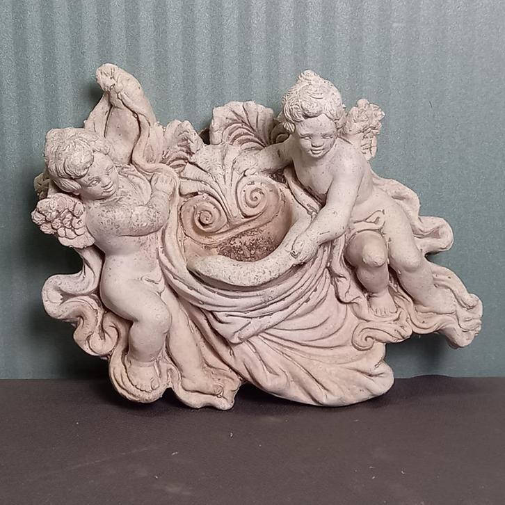 Vintage vogel drinkbakje in klassieke stijl, Tuin en Terras, Tuinbeelden, Gebruikt, Overige typen, Ophalen of Verzenden