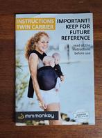 Minimonkey twin carrier mesh, Kinderen en Baby's, Babydragers en Draagdoeken, Ophalen of Verzenden, Zo goed als nieuw, Draagzak