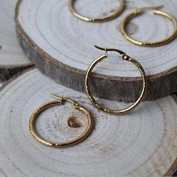 Verhuis Sale - Oorringen stainless steel goud groot 28 mm beschikbaar voor biedingen