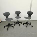 Set 3x Eromesmarko verrijdbare kunststof stoel bureaustoel