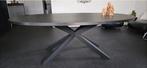Zwarte ovale eettafel - 120x220cm, Huis en Inrichting, Tafels | Eettafels, Ophalen, Ovaal, 200 cm of meer, 100 tot 150 cm