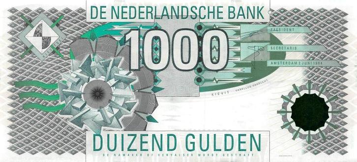 Netherlands 1000 Gulden 1994 Xf, Postzegels en Munten, Bankbiljetten | Nederland, Los biljet, 1000 gulden, Ophalen of Verzenden