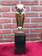 bronzen beeld van een fraai vormgegeven uil, Antiek en Kunst, Ophalen of Verzenden, Brons