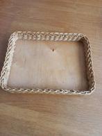 Dienblsd met pitriet rand .33x25x5 cm., Ophalen of Verzenden, Nieuw, Rond, Hout
