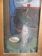 schilderij, stilleven met tulpen, Kees Verwey,, Antiek en Kunst, Kunst | Schilderijen | Klassiek, Ophalen of Verzenden