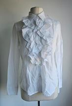 Pauw Ralph Lauren blouse met jabot 38/40, Pauw Ralph Lauren, Ophalen of Verzenden, Maat 38/40 (M), Wit