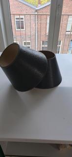 Bruin Leren Lampenkappen - Grote Fitting, Huis en Inrichting, Lampen | Lampenkappen, Gebruikt, 25 tot 50 cm, Vintage, Bruin