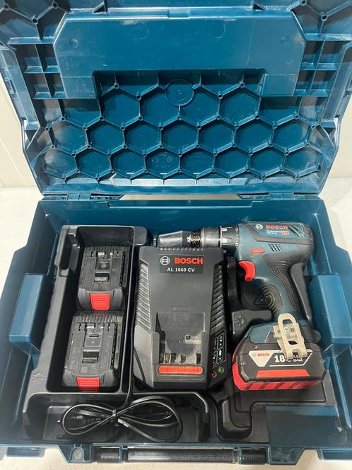 Bosch GSR 18V-28 Boormachine set – Koffer, 3 accu’s & lader, Doe-het-zelf en Verbouw, Gereedschap | Boormachines, Zo goed als nieuw