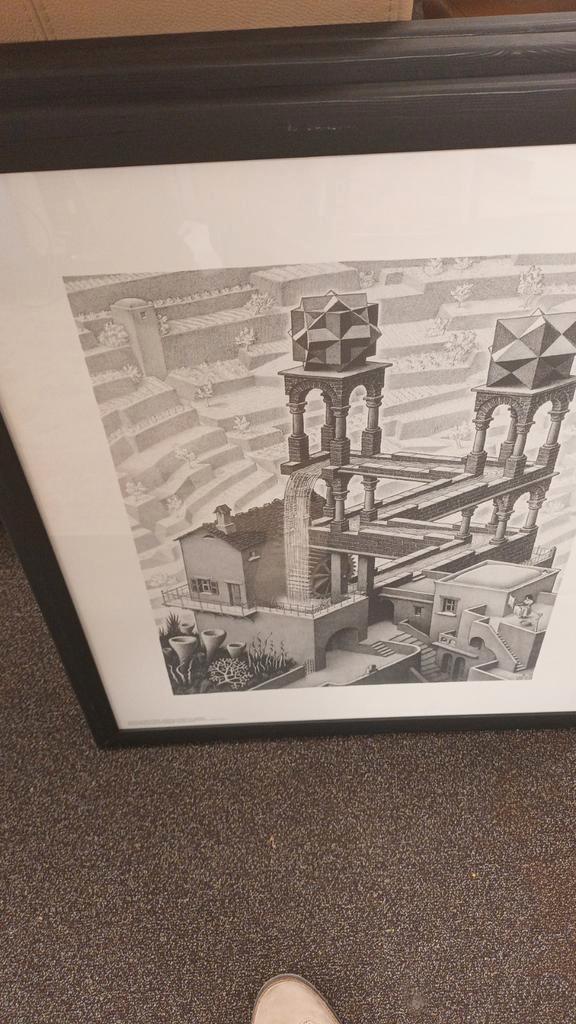 M.C.  Escher Artprints - 3 stuks ingelijsd, Antiek en Kunst, Kunst | Litho's en Zeefdrukken, Ophalen
