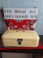 👌Mooie zacht gele originele EMAILLE BROODTROMMEL, Antiek en Kunst, Antiek | Emaille, Ophalen of Verzenden