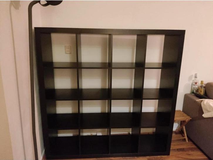 16 vaks expedit kallax open kast vakkenkast 4x4 zwart Ikea, Huis en Inrichting, Kasten | Ladekasten, Zo goed als nieuw, 100 tot 150 cm