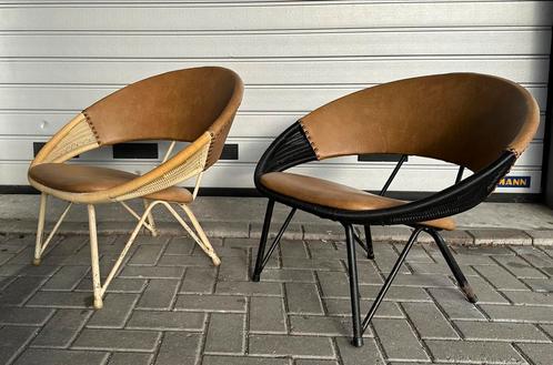 2 Retro Saturn fauteuils, Huis en Inrichting, Fauteuils, Gebruikt, 50 tot 75 cm, Ophalen