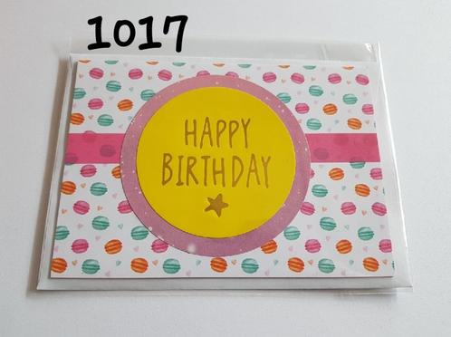Happy Birthday verjaardag kaart, Macaron (1017), Hobby en Vrije tijd, Kaarten | Zelfgemaakt, Nieuw, Overige thema's, Ophalen
