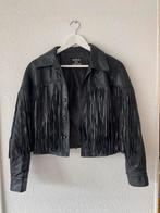Leren jasje met franjes, Kleding | Dames, Jasjes, Kostuums en Pakken, Zwart, Ophalen of Verzenden, Zo goed als nieuw, Jasje