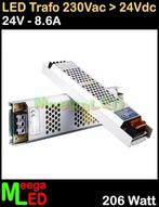LED Trafo Voeding Adapter Driver 230V > 24V 8.6A = 200W - O, Ophalen of Verzenden, Nieuw, LEDtrafo